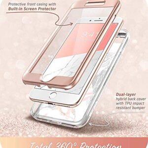 i-Blason Cosmo Glitter Clear Bumper Case for iPhone 8 Plus/iPhone 7 Plus, Marble