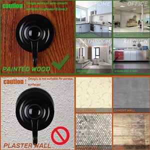 Qmagic Heavy Duty Suction Cup Hooks - Wall Vacuum Holder for Tile, Glass and Mirror -360° Rotation - Removable - Patented Design(Black, 2)