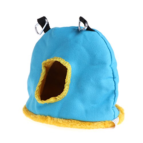 ForHe Winter Warm Bird Nest House Shed Hut Hanging Hammock Finch Cage Plush Fluffy Birds Hut Hideaway for Hamster Parrot Macaw Budgies Eclectus Parakeet Cockatiels Cockatoo Lovebird, Color Random (S)
