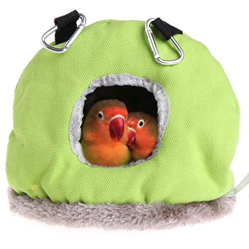 ForHe Winter Warm Bird Nest House Shed Hut Hanging Hammock Finch Cage Plush Fluffy Birds Hut Hideaway for Hamster Parrot Macaw Budgies Eclectus Parakeet Cockatiels Cockatoo Lovebird, Color Random (S)