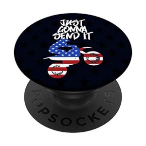 just gonna send it american flag dirt bike popsocket popsockets popgrip: swappable grip for phones & tablets