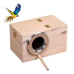 parakeet nesting box, bird nest breeding box cage wood house for finch lovebirds cockatiel budgie conure parrot, 8'' x 5'' x 5''