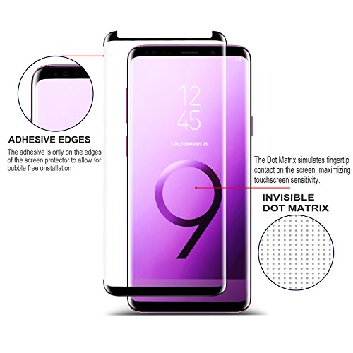 [2-Pack] Galaxy S9 Plus Screen Protector Glass [Easy Installation Tray], iAnder 3D Curved [Tempered Glass] Screen Protector for Galaxy S9 Plus S9+ [Case Friendly]