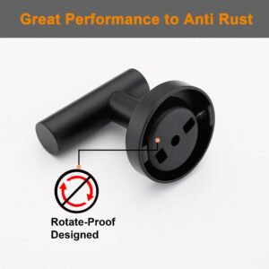 Nolimas Towel Coat Hook Matte Black SUS304 Stainless Steel Bathroom Clothes Cabinet Closet Sponges Robe Hook Wall Mounted Round Kitchen Heavy Duty Door Hanger 2 Packs