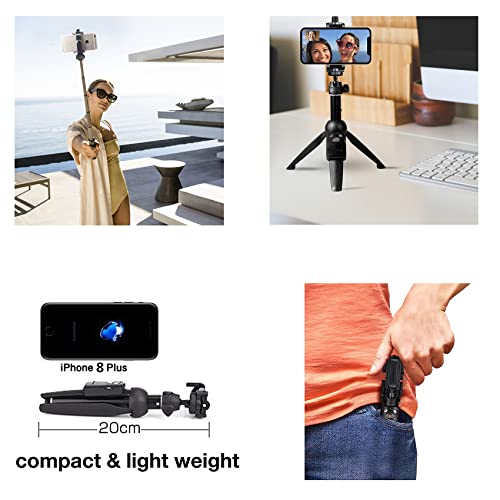 Portable 40 Inch Aluminum Alloy Selfie Stick Phone Tripod with Wireless Remote Shutter Compatible with 14 13 12 11 pro Max Xr X 8 7 6 Plus, Android Smartphone