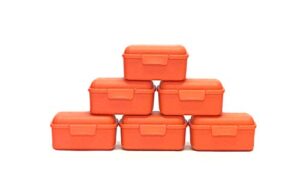 mintra home utility boxes (orange, 400ml) - 6 pack - (4.75inw x 3.25ind x 2.25inh)