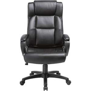 Lorell Soho High-Back Leather Executive Chair, Black