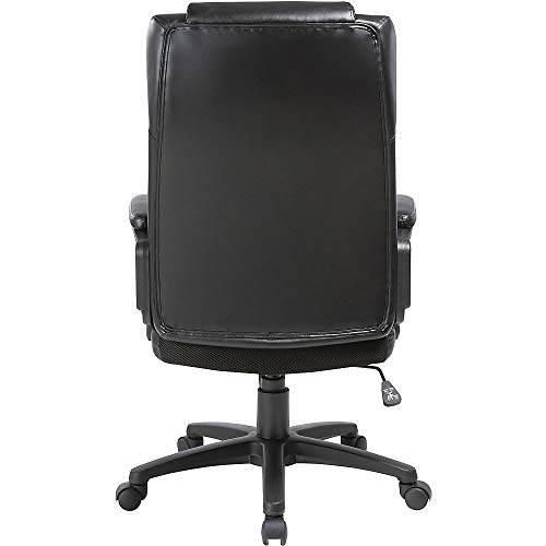 Lorell Soho High-Back Leather Executive Chair, Black