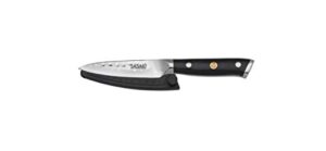 sasaki takumi japanese aus-10 stainless steel paring knife with locking sheath, 3.5-inch, black