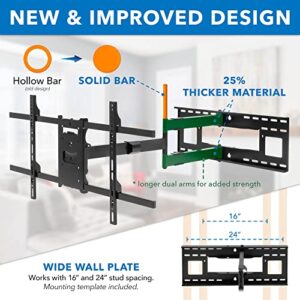Mount-It! Long Arm TV Mount, Full Motion Wall Bracket with 40 inch Extension Articulating Arm, Fits Screen Sizes 42, 47, 50, 55, 60, 65, 70, 75, 80 Inch, VESA 800x400mm Compatible, Holds up to 110 lbs