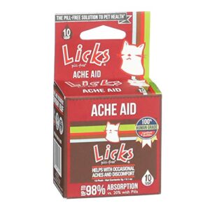 licks pill-free cat ache aid - turmeric and ginger cat supplements - cat health supplies & pain relief - gel packets - 10 use