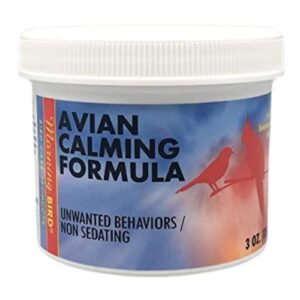 morning bird avian calming formula, non-sedating anxiety & stress relief powder for nervous birds or unwanted behaviors (3 oz)