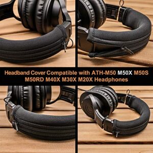 Replacement Headband Cover Compatible ATH M50X M50 M40X M40 M30X M20X Headphones (Black)