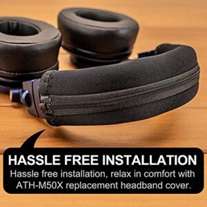 Replacement Headband Cover Compatible ATH M50X M50 M40X M40 M30X M20X Headphones (Black)