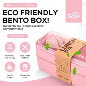 TARLINI | Stackable Bento Lunch Box for Adults - Bentgo-Inspired Design - Microwave & Dishwasher Safe - Aesthetic & Cute Meal Container - Perfect for Work, On-the-Go - Hot Food, Lunchboxes, Meal Prep