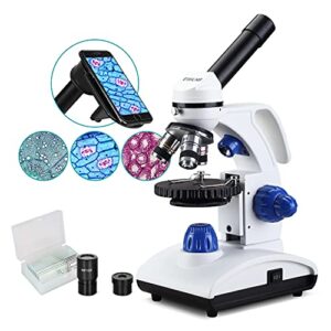 esslnb microscope 1000x student microscope for kids led biological light microscope with slides and phone adapter all-metal optical glass lenses