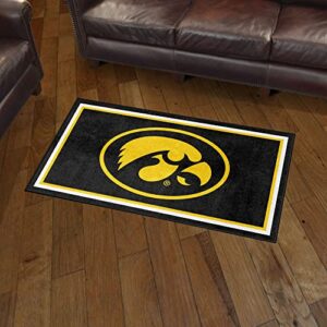 FANMATS 19771 NCAA Iowa Hawkeyes 3ft. x 5ft. Plush Area Rug | Sports Fan Area Rug, Home Decor Rug and Tailgating Mat