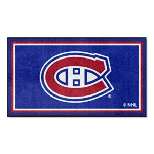 fanmats 19908 nhl montreal canadiens 3ft. x 5ft. plush area rug | sports fan area rug, home decor rug and tailgating mat