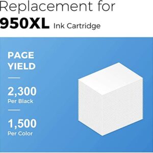 myCartridge 950XL 951XL Compatible Ink Cartridges Replacement for HP 950XL 951XL (Black Cyan Magenta Yellow,4-Pack) Fit HP OfficeJet Pro 8600 8610 Printer Ink