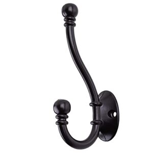 uniqantiq hardware supply double prong dark oil rubbed bronze finished hat and coat hook with ball ends | wall, hall tree, rack mount vintage coat hooks for hanging garment | dl-p2669-ob (5)