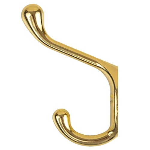 UNIQANTIQ HARDWARE SUPPLY Heavy Duty Brass Plated Hat and Coat Hook | Wall, Hall Tree, Rack Mount Vintage Coat Hooks for Hanging Garment | H21-P2699-1BP (1)