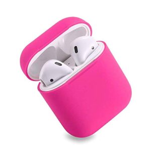happycover compatible for airpods case 2 & 1, protective silicone cover skin for airpods charging case (rosy)
