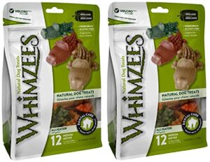 whimzees 24 count medium alligator chews, gluten free natural dog treats2