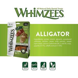 Whimzees 24 Count Medium Alligator Chews, Gluten Free Natural Dog Treats2