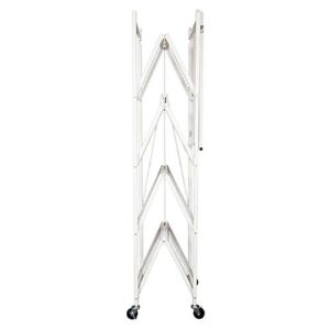 Origami 5-Shelf Foldable Storage Shelves for Garage Kitchen Home Closet, Metal Wire, Collapsible Organizer Rack, Holds up to 1000 pounds, Powder-Coated Steel, Heavy Duty | White