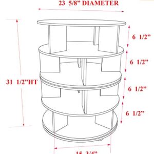 Kings Brand Furniture – 4-Tier Revolving Free Standing Lazy Susan Shoe Rack Storage Organizer (Chocolate)