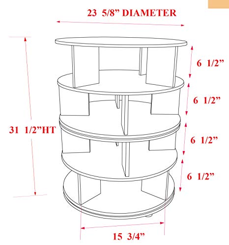 Kings Brand Furniture – 4-Tier Revolving Free Standing Lazy Susan Shoe Rack Storage Organizer (Chocolate)