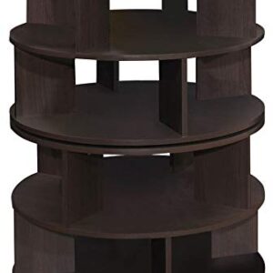 Kings Brand Furniture – 4-Tier Revolving Free Standing Lazy Susan Shoe Rack Storage Organizer (Chocolate)