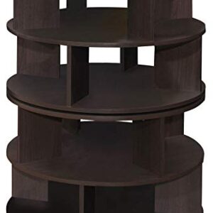 Kings Brand Furniture – 4-Tier Revolving Free Standing Lazy Susan Shoe Rack Storage Organizer (Chocolate)