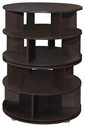 Kings Brand Furniture – 4-Tier Revolving Free Standing Lazy Susan Shoe Rack Storage Organizer (Chocolate)