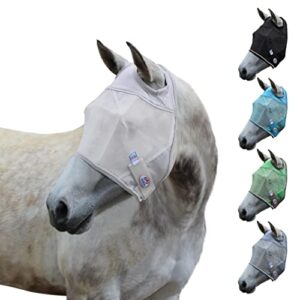 derby originals reflective mesh fly mask with 1 year warranty no ears or nose cover,white,large (full/average),72-7107wh-l