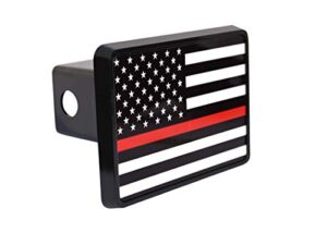 thin red line flag trailer hitch cover plug us firefighter fire fighter truck department fd
