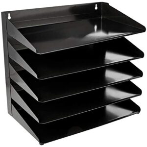 amazon basics 5 tier metal office document organizer tray, 15" x 9" x 13"