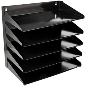 amazon basics 5 tier metal office document organizer tray, 13" x 9" x 13"