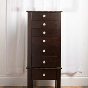 Alveare Home Helena Standing Jewelry Armoire, Espresso