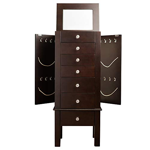 Alveare Home Helena Standing Jewelry Armoire, Espresso