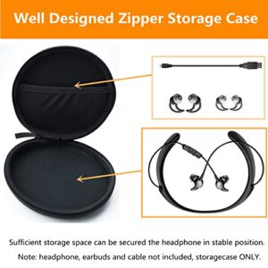 QC30 Replacement Zipper Carrying Case Round & Hard Box Portable Bag Compatible with Bose Quietcontrol 30 QC30 in-Ear Wireless Headphones (Black)