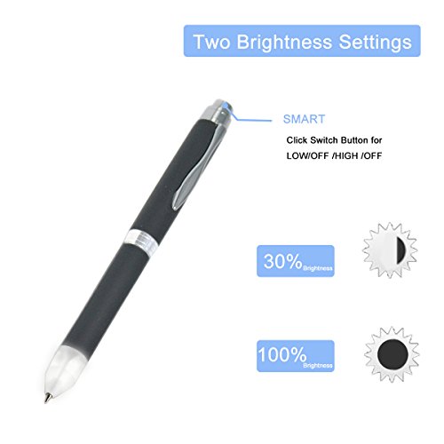 Yacig Light Up Pen, Technical Pen Intellectual LED Pen Light for Night Writing Lighted Tip Pen,Two Brightness Settings,1x AAA Battery Powered,Small LED Flashlights Pen,White Light(1-Pack)