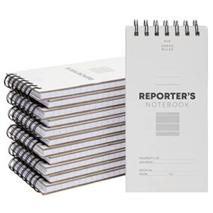 12 pack reporters notebook, spiral note pad for journalist, detective (70 sheets/140 pages per book, 4x8 in)
