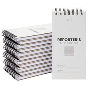 12 Pack Reporters Notebook, Spiral Note Pad for Journalist, Detective (70 Sheets/140 Pages Per Book, 4x8 In)