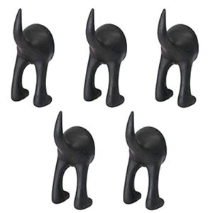 ikea bastis 404.484.37 dog tail hooks, synthetic rubber, black, with the hook you transform an unused space into a practical storage space, pack of 5