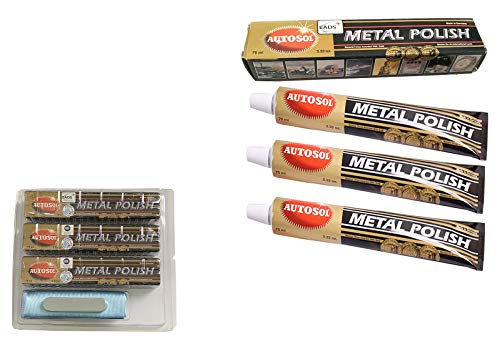 3 Packs Autosol Metal Polish 75ml/3.33oz for Car Metal Kitchen Cleaning Polishing Paste