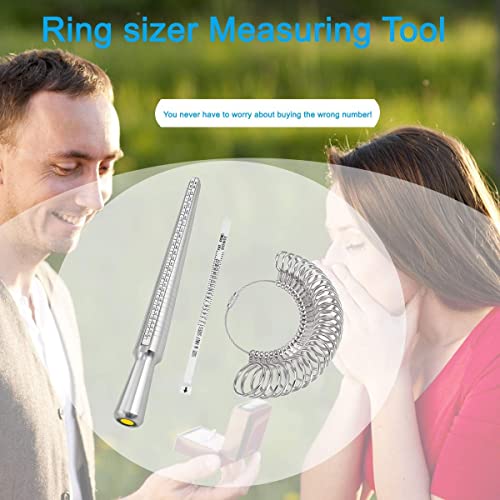 DoGeek Ring Sizer Measuring Tool Set Metal Ring Sizers Stainless Steel Ring Gauges Finger Sizer & Ring Mandrel Aluminuml (Size 1-13), 27 Pcs