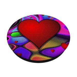 Cell Phone Button Pop Out Holder for Hand Cute Heart Design PopSockets PopGrip: Swappable Grip for Phones & Tablets