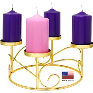 Pillar Advent Candle Set of 4 - Advent Pillar Candles - Made In the USA - Advent Candles For Advent Wreaths and Advent Rings Candle Holder- Premium Hand Dipped Drip-less Candles