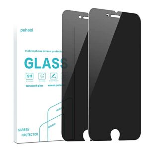 pehael [2 pack] privacy screen protector for iphone se 2022 3nd generation/iphone se 2020 2nd generation/iphone 8/iphone 7 anti-spy tempered glass film upgrade 9h hardness case friendly easy installation bubble free [4.7 inch]